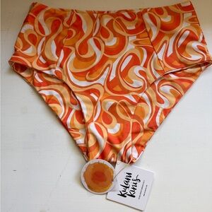Kulani Kinis Orange and White Swirl Bikini Bottom